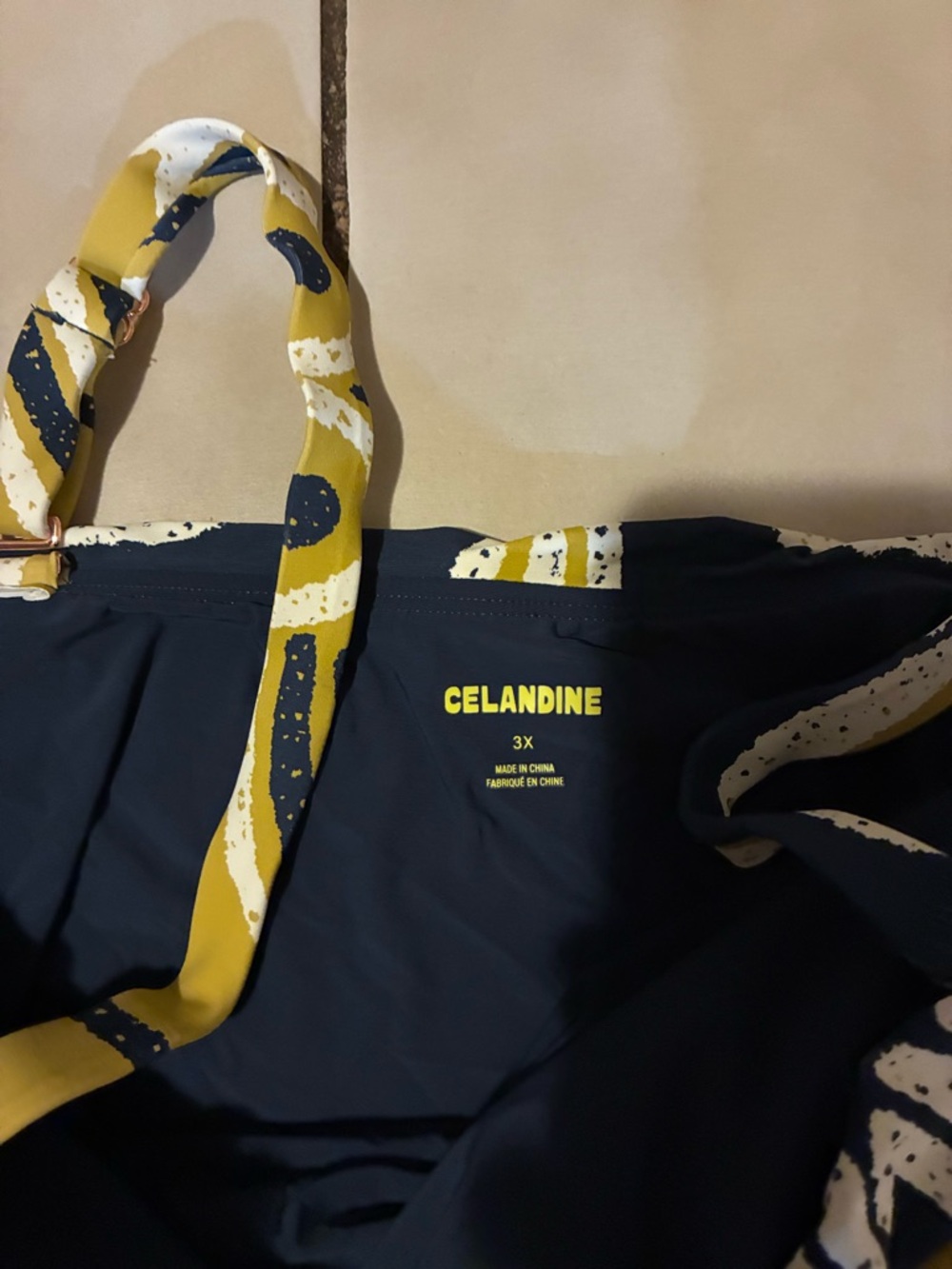 Women's Black and Mustard Floral One-Piece Swimsuit - Picture 4 of 5